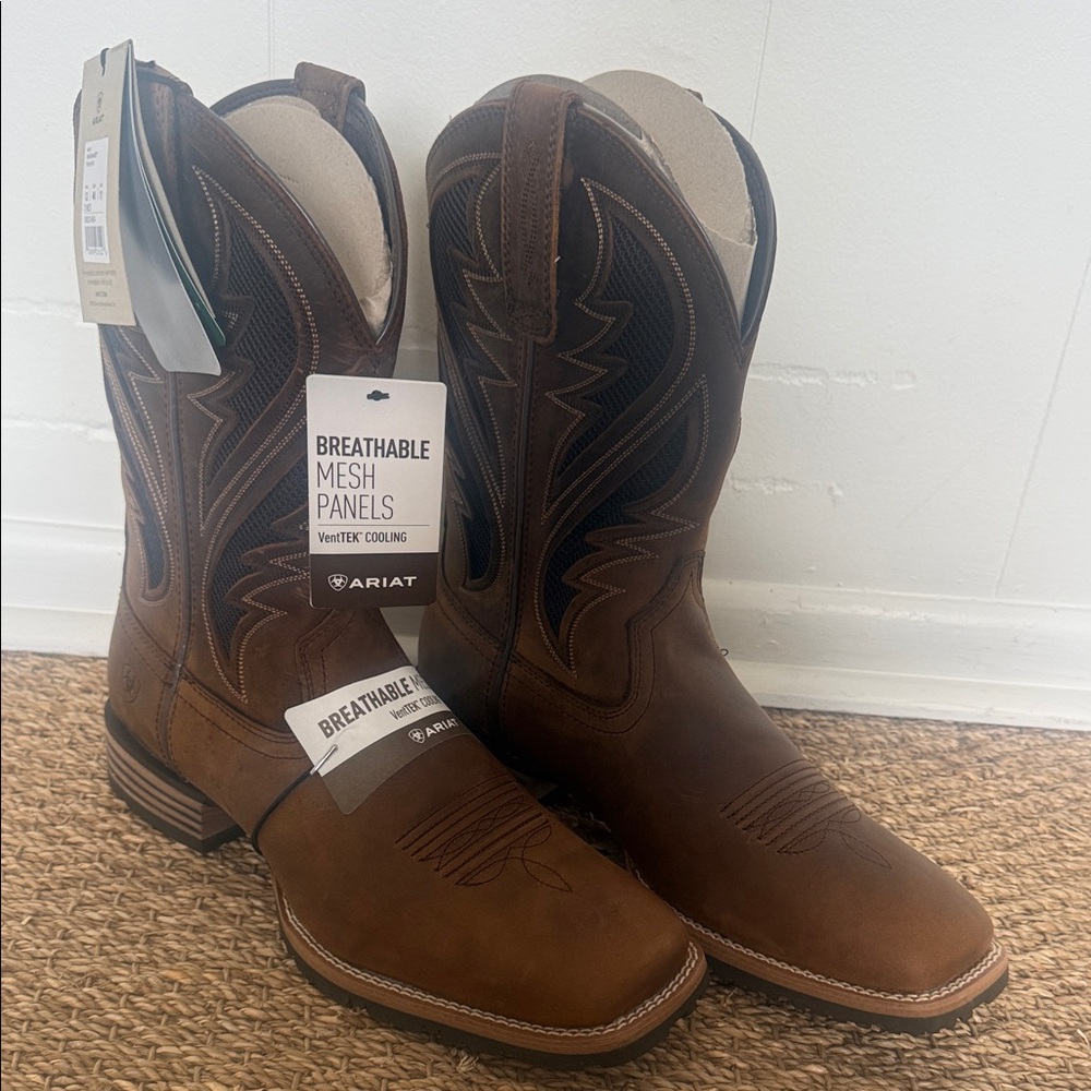 Ariat Hybrid VentTEK Cowboy Boots - Distressed Tan - 12D NWT